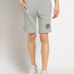 Van Heusen Sport Regular Fit Smart Tech Easy Stain Release Solid Knit Shorts - Grey Melange-picture-48