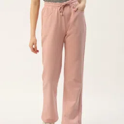 BRINNS Pink Mid Rise Straight Fit Trousers-image-37