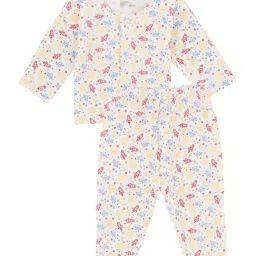 Bodycare Kids White & Yellow Cotton Printed Full Sleeves T-Shirt Set-picture-42