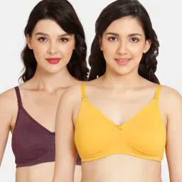 Rosaline by Zivame Purple & Yellow Half Coverage Double Layered T-Shirt Bra - Pack of 2-picture-17