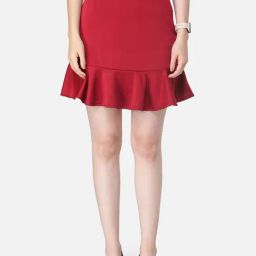 Cation Maroon A-Line Skirt-picture-1
