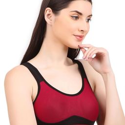 Halfspin Women Pack of 2 Full Coverage Underwired Non Padded Cotton Workout Bra-picture-1