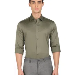 Arrow Olive Cotton Regular Fit Shirt-picture-3