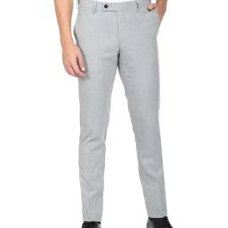 Arrow Grey Regular Fit Flat Front Trousers-picture-46