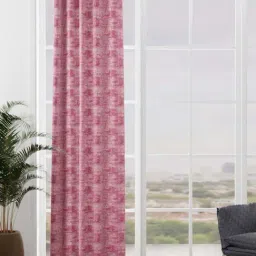 Bianca VILLA C`ESTA Pink Faux Silk 7 Ft. Door Curtain-41