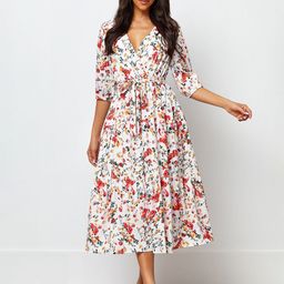 DressBerry Women Pack of 2 Floral Printed Gathered or Pleated Casual Fit and Flare Dresses-image-14