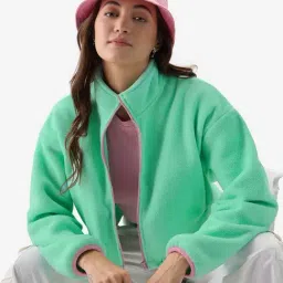The Souled Store Green Self Pattern Jacket-image-57
