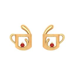 P.C. Chandra Jewellers 22k Gold Growing Floral Cup Stud Earrings-image-89