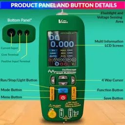 amiciSense 3 in 1 Digital Oscilloscope, Multimeter & Electrical Test Pen 2.8-inch TFT Display 10 Mhz Bandwidth and Data Storage image 4