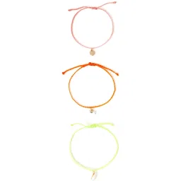 Accessorize London Neon Shell Friendship Anklets - Set of 3 image 5