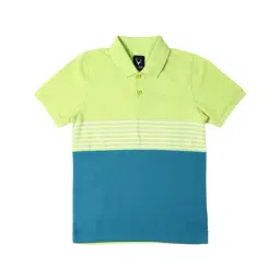 Allen Solly Junior Green & Blue Color Block Polo T-Shirt-image-27