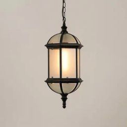 Whispering Homes Valencia Black Frosted Glass Hanging Light-picture-2