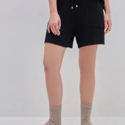 Wunderlove by Westside Black Ribbed High-Rise Shorts-picture-41