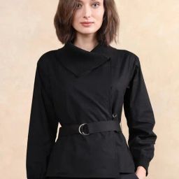 RAREISM Black Cotton Solid Long Sleeves Jacket-picture-28