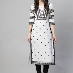 GoSriKi Women Embroidered Chikankari Kurta-31