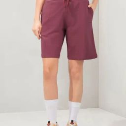 Amante Wine Relaxed Fit Solid Shorts-picture-42