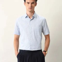 Arrow Blue Cotton Regular Fit Printed Shirt-picture-13