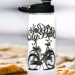 @home Nilkamal Black Polypropylene City Bike Print Sports Water Bottle (1 L)-image-45