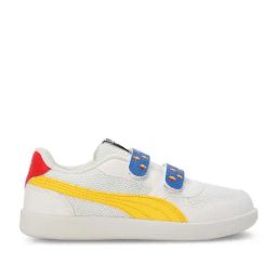 Puma Kids Prismy Warm White & Yellow Casual Sneakers-image-3