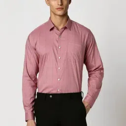 Van Heusen Pink Slim Fit Checks Shirt-picture-9