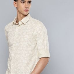 Flying Machine Pure Cotton Slim Fit Floral Printed Casual Shirt-image-61