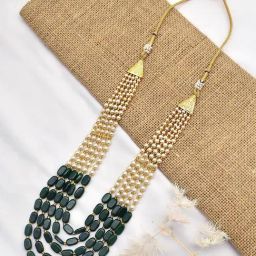 Teejh Aarushi Green Bead & Pearl Necklace for Women-26