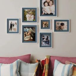 Art Street Blue Synthetic Adore Wall Photo Frame - Set of 7-48