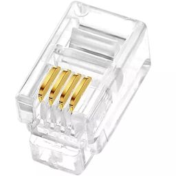 FEDUS RJ9 Modular Phone Headset 4P4C Plug Jack Connector Transparent (Pack of 250 Pcs)-image-10
