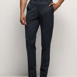 Subtract Blue Slim Fit Striped Trousers-image-65