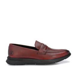 Legwork Men's Maroon Formal Loafers-image-97