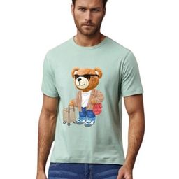 BLUEFICUS Teddy Bear Printed Bio Finish Slim Fit T-shirt-image-88