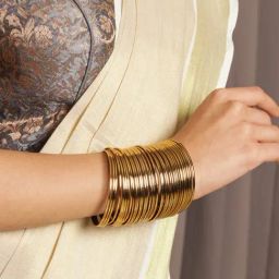 Toniq Antique Gold-Plated Metal Classic Bangles for Women - Set of 18-36