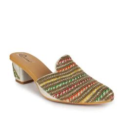 The Desi Dulhan Women's Multicolored Mule Shoes-30