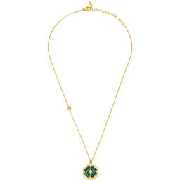 Police Flora Clover Malachite Crystal Green Necklace for Women-picture-42