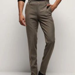 Subtract Brown Slim Fit Striped Trousers-picture-12