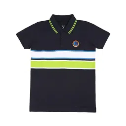 Allen Solly Junior Black Color Block Polo T-Shirt-image-44