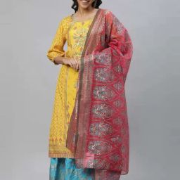 Aurelia Pink Printed Dupatta-22