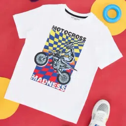 Pantaloons Junior Kids White Cotton Printed T-Shirt-picture-36