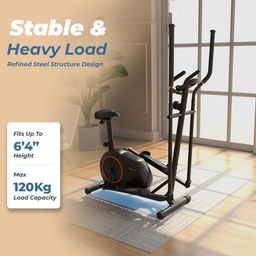 Flexnest Flextrainer EZ Bluetooth Enabled Elliptical Cross Trainer, Max Weight: 120kg - Black image 3