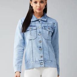 DOLCE CRUDO Light Blue Full Sleeves Denim Jacket-picture-16