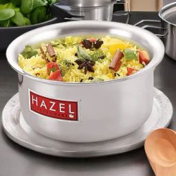 HAZEL Induction Base Flat Bottom Silver Aluminium Tope or Patila (2000 ML)-image-6