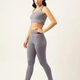 Kotty Light Grey Polyester Logo Print Tracksuit-image-92