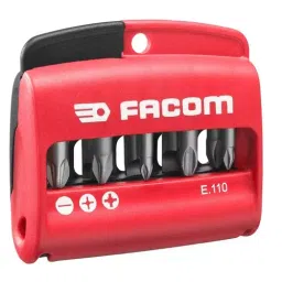 FACOM  Bits 6.35 mm (1/4 inch) 25 mm + Bit Holder No.1 (Set of 10), E.110-14