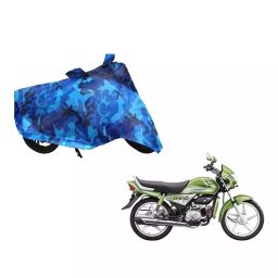 Auto Pearl Waterproof Two Wheeler Cover For Hero HF Deluxe Eco (Blue)-image-72