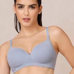 NYKD Solid Lightly Padded Cotton Underwired Medium Coverage Bra - NYB094-10