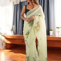 all about you Women Floral Printed Organza Saree-picture-52