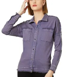 Miss Chase Purple Cotton Jacket-picture-13