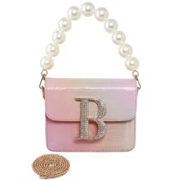 Esbeda Pink Textured Small Sling Handbag-image-99