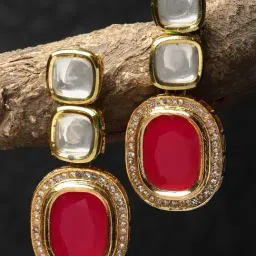 Karatcart Red Drop Earrings for Women-picture-13