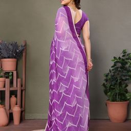 WINKLECART Printed Pure Georgette Block Print Saree image 5